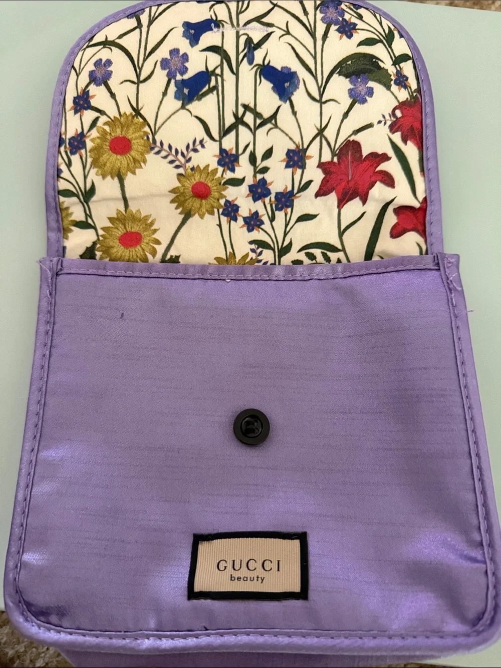 Gucci Lavender Satin Cosmetic Pouch
